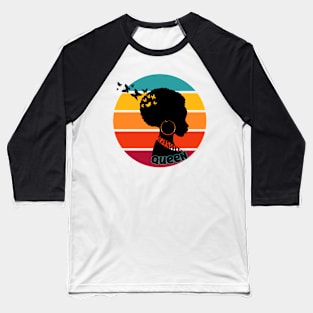 Black Queen Sunset Silhouette Baseball T-Shirt